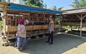 Kunjungi Peternakan Modern,  ini Pesan Bhabinkamtibmas Polres Inhu