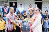 Perhatian Pendidikan Anak, Ketua TP PKK Inhu Kunjungi  Sekolah Kelas Jauh
