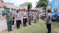 Bersama TNI,Polres Inhu Amankan Event Pacu Sampan Godang Rayon I