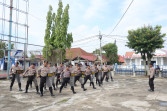 Hadapi Ganguan Pilkada Serentak , Polres Inhu Gelar Latihan Dalmas,