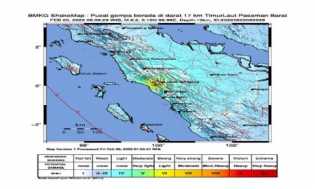 Gempa Guncang Pasaman 2 Kali, Kekuatan 5,2 Dan 6,2 SR