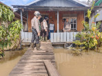 Samapta Polres Inhu Patroli Gabungan di Lokasi Banjir