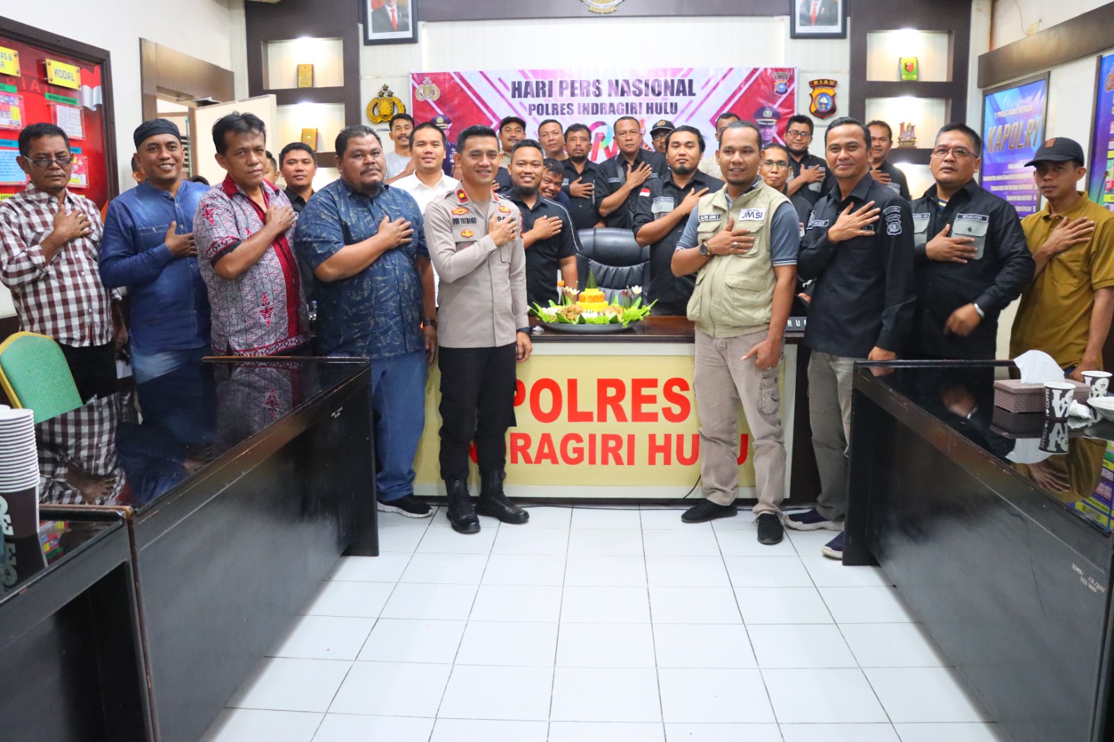 Peringati HPN 2023, Polres Inhu  Launching 'Ngopi Bang Atan'