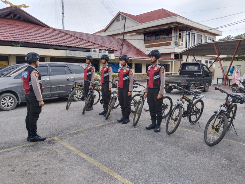 Ciptakan Kamtibmas Kondusif, Polres Inhu Patroli Bersepeda Dayung
