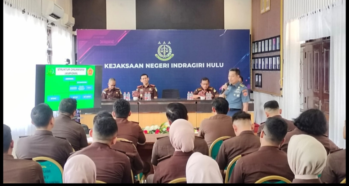 Kunjungi Kejari Inhu. Aspidmil Kejati Sosialisasi Tupoksi Bidang Pidana Militer