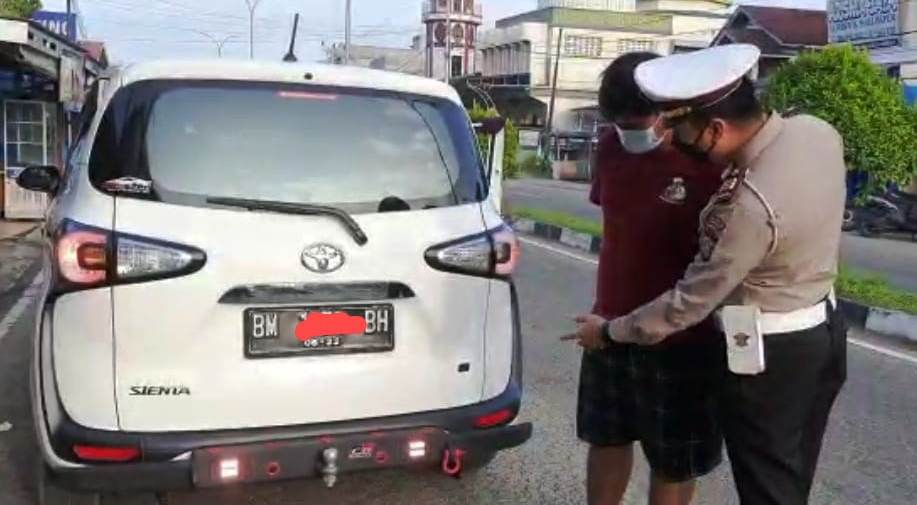 Satlantas Polres Inhu Tindak tegas Lampu Rem Mobil Bikin Silau