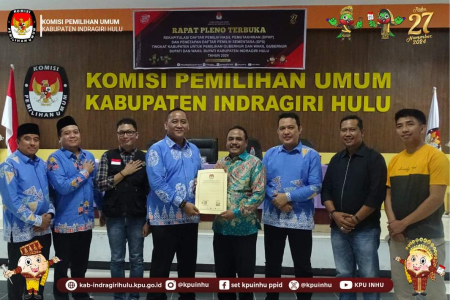 Pleno KPU Inhu Tetapkan Jumlah DPS Terbesar Kecamatan Seberida Pada Pilkada Serentak