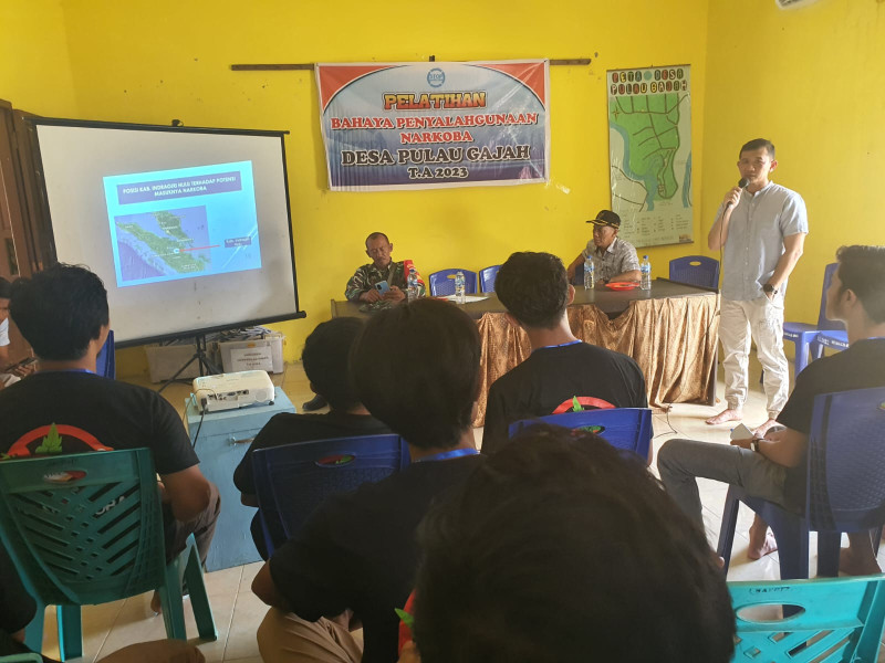 Satres Narkoba Polres Inhu Sosialisasi Pemilu Damai di Pulau Gajah