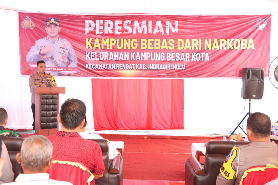 Ini Pesan Kapolres Inhu Saat Meresmikan Kampung Bebas Narkoba