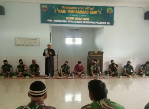 Kodim 0302/INHU Gelar Peringati Isra Miraj Nabi Muhammad S.A.W