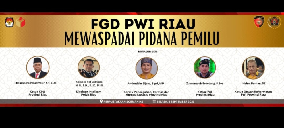 PWI Gelar FGD Waspadai Pidana Pemilu dan Deklarasi Media Melawan Hoax