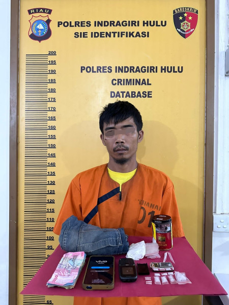 Satres Narkoba Inhu Ringkus Pengedar 4,46 gram Sabu