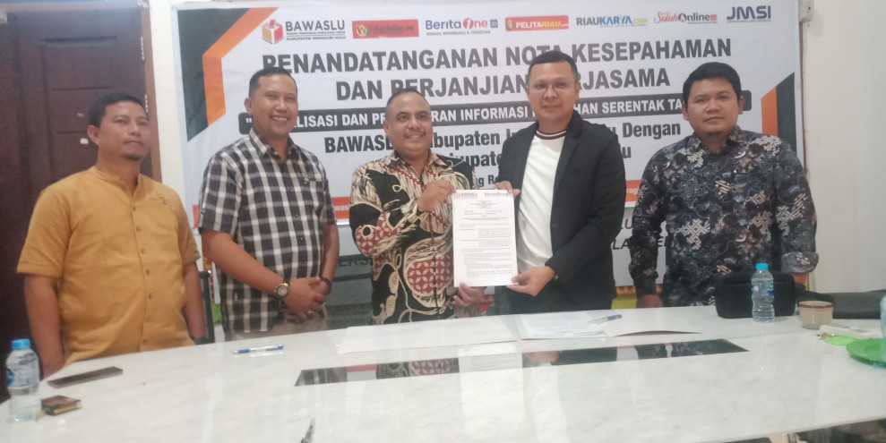 Bawaslu dan JMSI Inhu Tandatangan MOU