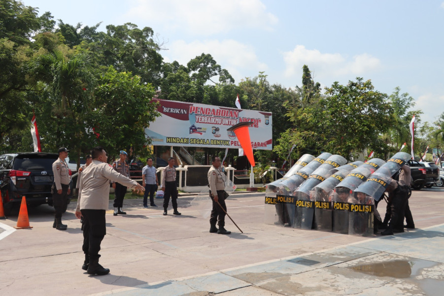 Polres Inhu Gelar Pelatihan Pelton Dalmas Persiapan Pemilu