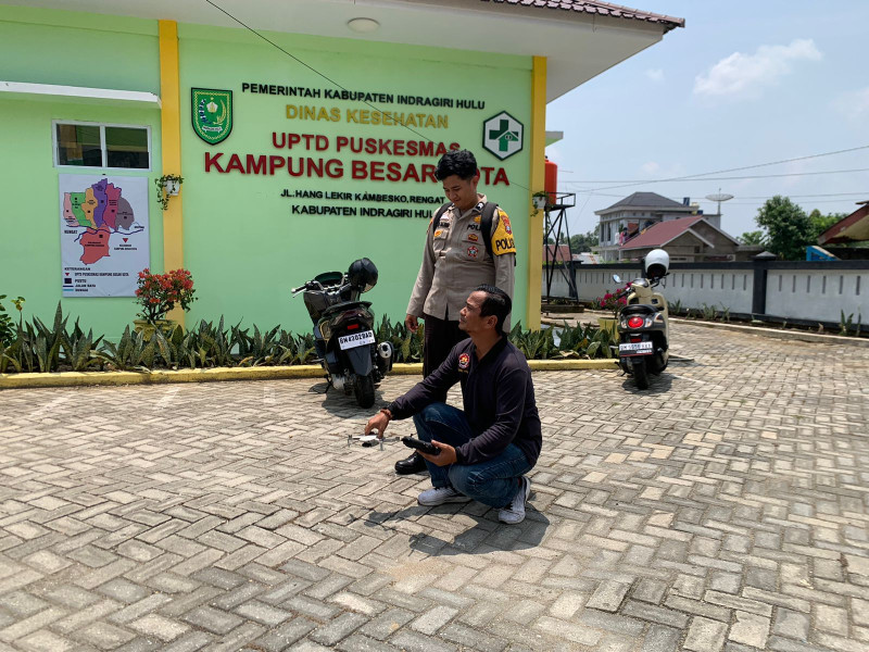 Polres Inhu Patroli Udara di Kampung Tangguh Bebas Narkoba