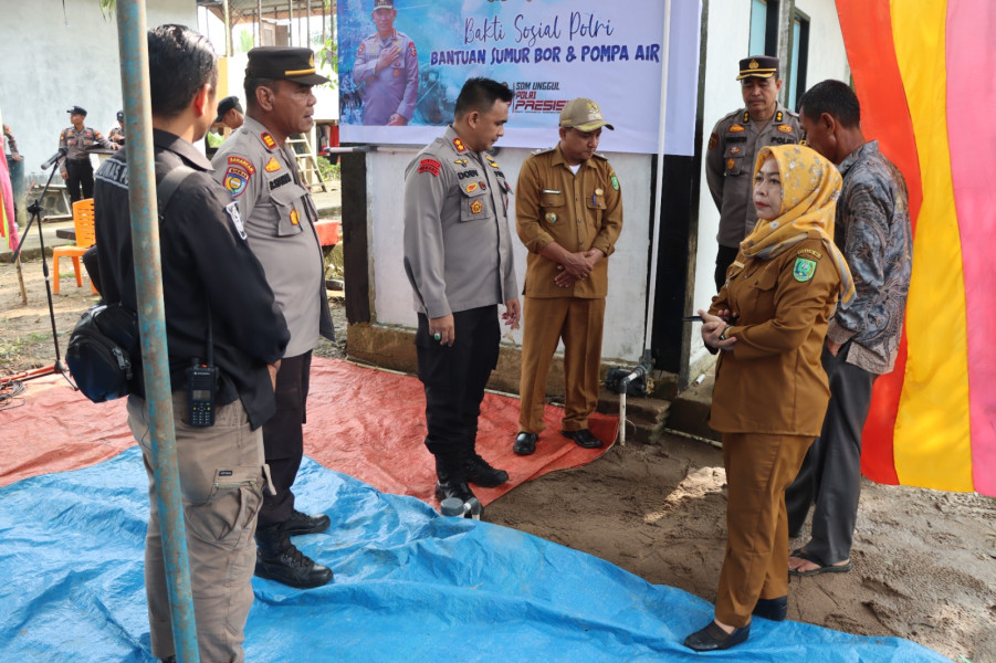 Desa Rantau Mapesai Dapatkan Bantuan Sumur Bor dan Pompa Air Dari Kapolres
