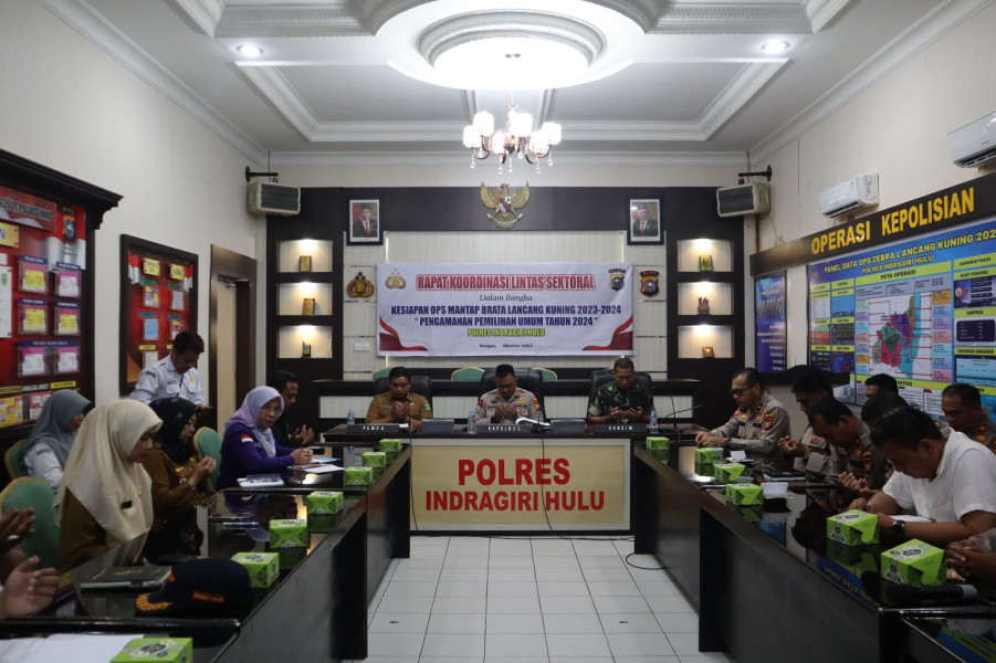 Kapolres Inhu Pimpin Rakor Lintas Sektoral Pengamanan Pemilu