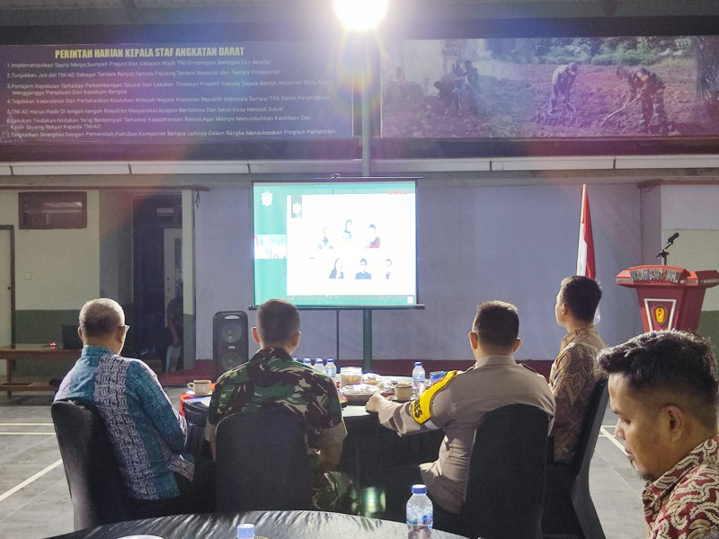 Kodim 0302/Inhu Saksikan Award Kasad 2023 Secara Virtual