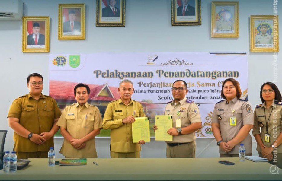 Kantor Pertanahan dan Bapenda Inhu Tandatangan PKS Layanan Perintis