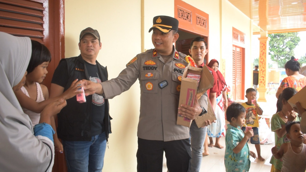 Polres Inhu Tinjau Lokasi Pengungsian Banjir LAMR